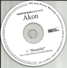 AKON w/ COLBY O’DONIS w/ KARDINAL OFFISHALL Beautiful TST PRESS PROMO CD Single