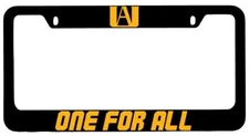 One For All Black METAL License Plate Frame My Hero Academia