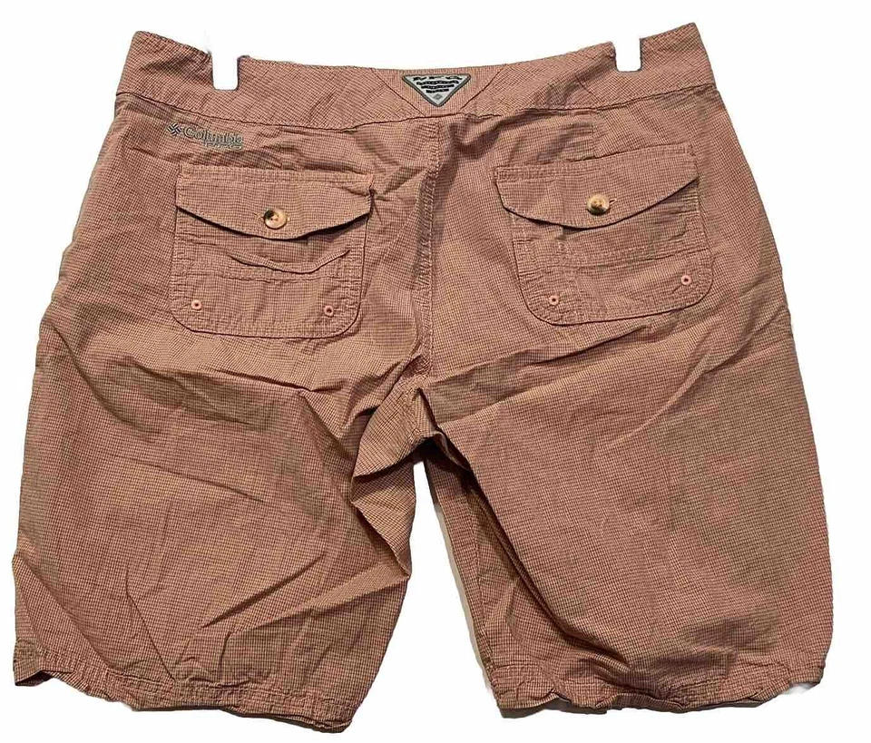 Columbia PFG Size 10 Women's Plaid Shorts Omni-Shade Orange Purple White - Image 2 of 4