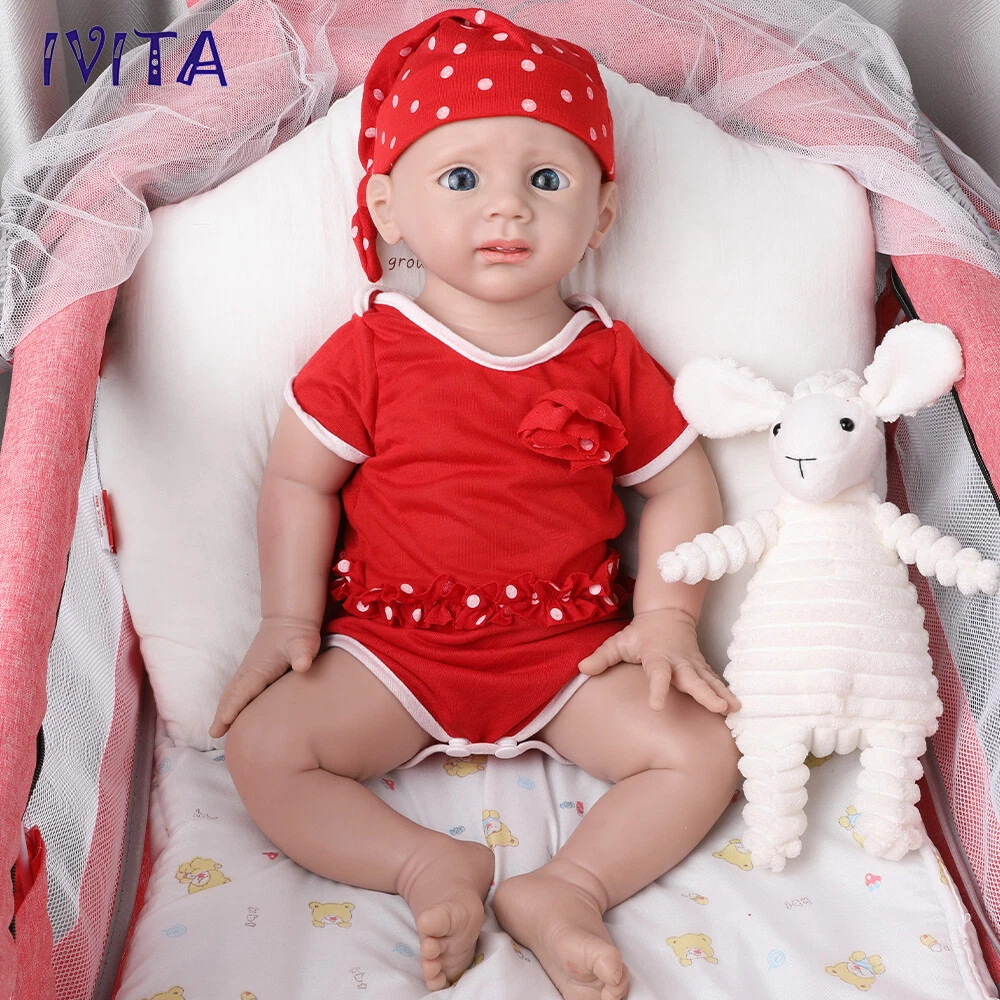 IVITA 20'' Full Silicone Reborn Doll Baby Girl Take Pacifier 4000g Birthday Gift