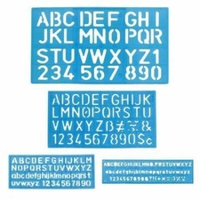 Letter and Number Stencil Sets Sizes 8mm,10mm,20mm,30mm Assorted Colors