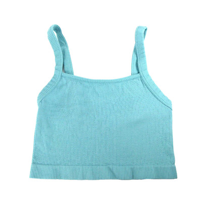 Colsie Women's Blue Size XS Ribbed Bralette Mid Crop Tank Top
