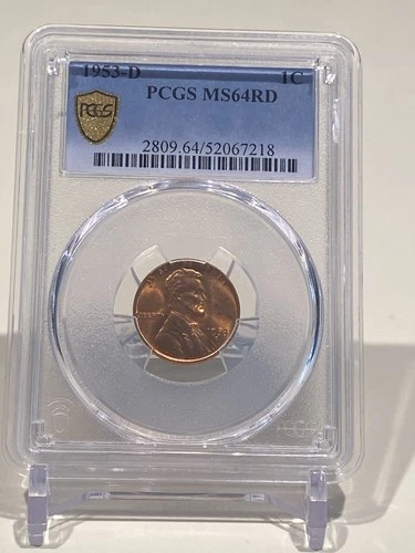 1953 D 1C LINCOLN CENT PCGS MS 64 RD WHEAT PENNY