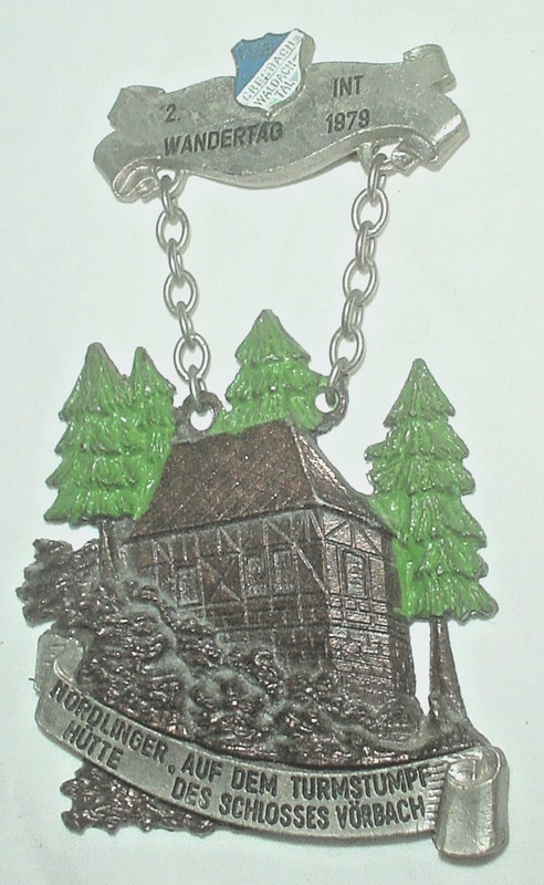 1979 HIKING MEDAL 2 Int WANDERTAG Nördlinger Hütte VfB Cresbach Waldachtal /GER