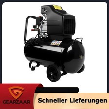 50 L Flüsterkompressor Ölhaltig für Reifen aufpumpen 230V zwei Luftauslässe