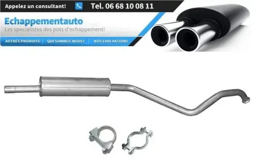 Silencieux central pour Renault Laguna II 1.6 1.8 2.0 de 2001 à 2007