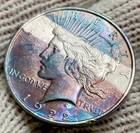 1922-D Peace Silver Dollar Rainbow Toned