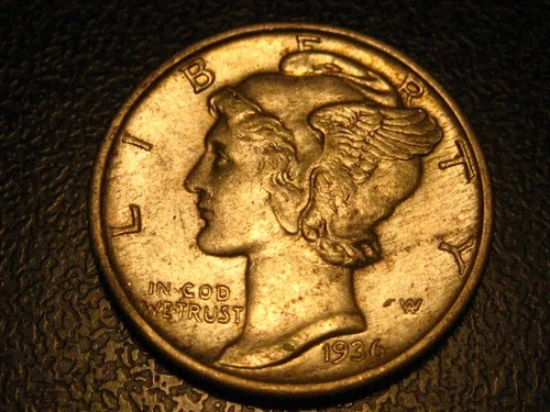 1936-P 90% Silver Mercury Head Dime CHOICE BU FSB    ^^^^^^