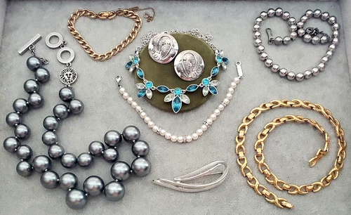 Vintage Designer Wearable Costume Jewelry Lot Monet Napier A Klein Whiting Davis