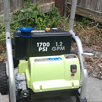 #ad Ryobi 1700 PSI 1.2 GPM Corded Electric Pressure Washer Wheeled Soap Tank $80.00