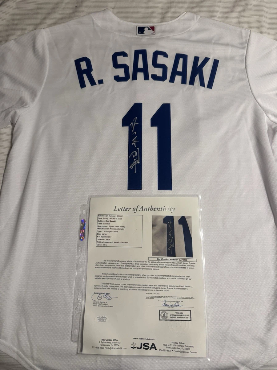 ROKI SASAKI SIGNED NIKE JERSEY JSA COA AUTHENTIC AUTO KANJI LA