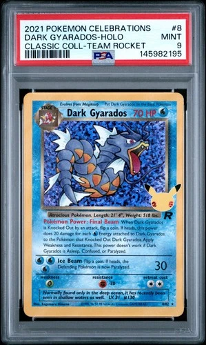 2021 POKEMON CELEBRATIONS CLASSIC COLLECTION #8 DARK GYARADOS-HOLO PSA 9