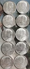 1964 Kennedy Half Dollars - 10 Each - 90% Silver - About Uncirculated