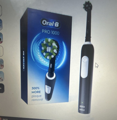 Oral-B PRO 1000 Electric Toothbrush Black Replacement Brush Head Pressure Sensor