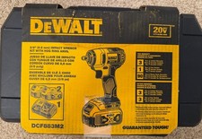 DEWALT DCF883M2 20V MAX Li-ion 3/8-In Cordless Impact Wrench w/ Hog Ring & Case