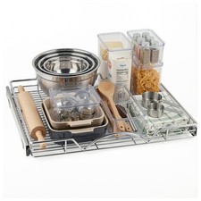 HOLDN' STORAGE Chrome Pull Out Cabinet Organizer Heavy Duty 26"W x 21"D New
