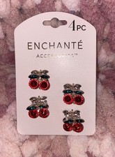 Cherry Mini Claw Hair Clips 4 Pack Metal Trendy