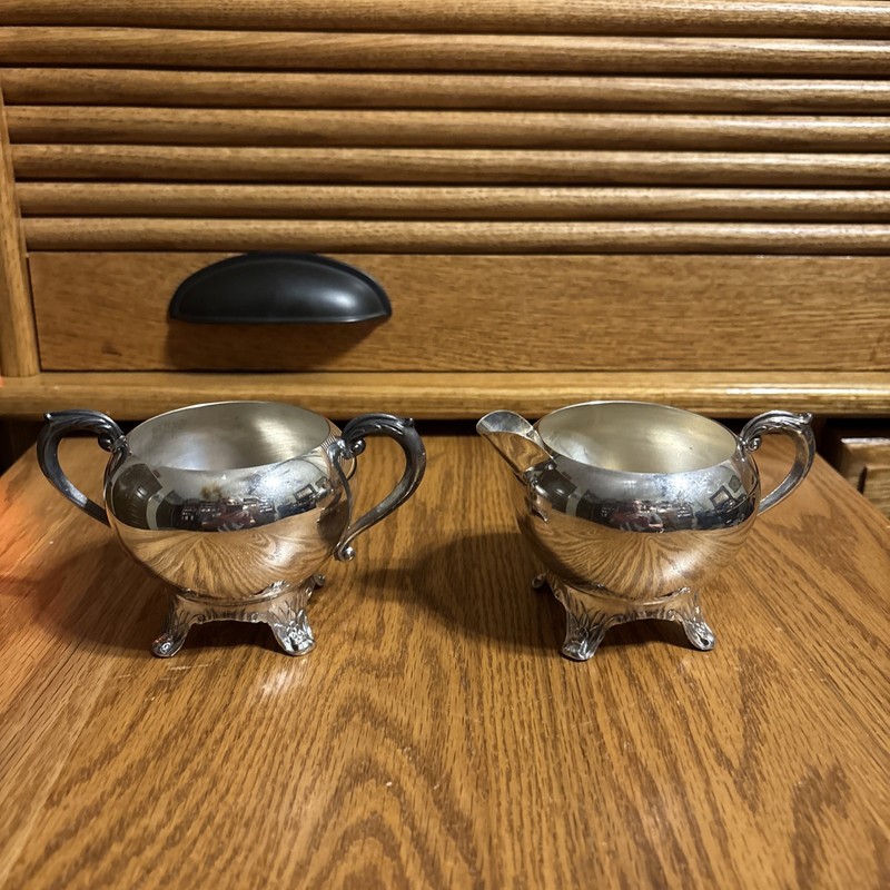 F.B. Rogers Silver Company￼ Silver Plated Creamer, And Sugar Bowl Set