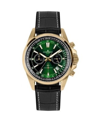 JACQUES LEMANS Men Analog Quartz Casual Watch Classic Dress Green Dial Waterproo