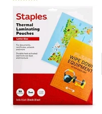 Staples Thermal Laminating Pouches, Letter Size, 3 Mil, 50/Pack