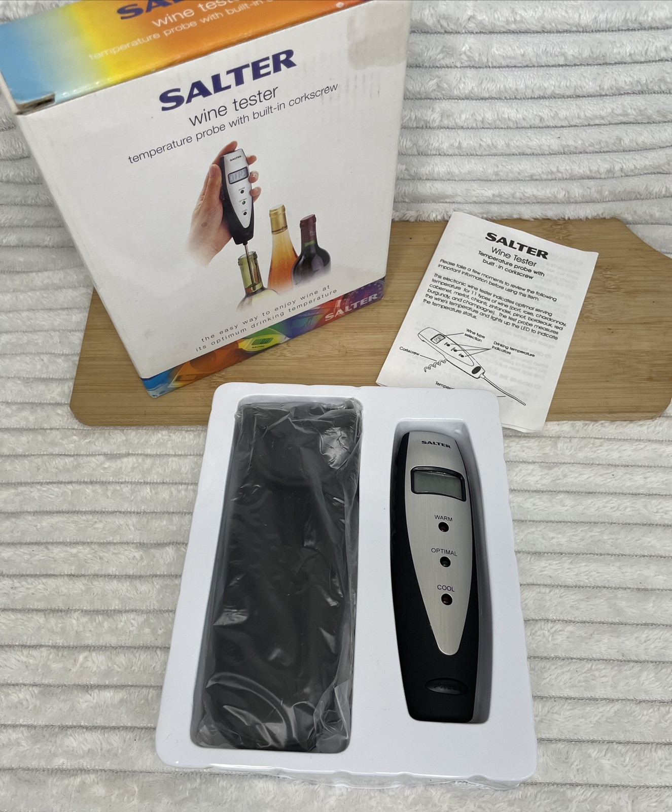 Salter Wine Tester Temperature Probe With Built In Corkscrew In Original Box