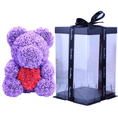 25cm Artificial Rose Teddy Bear Flower with Gift Box Valentine's Gift - Picture 22 of 24