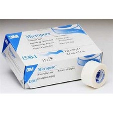 SM Micropore Paper Tape 1 inch X10 yds 12 Roll Tape 1530-1 3 Pack 