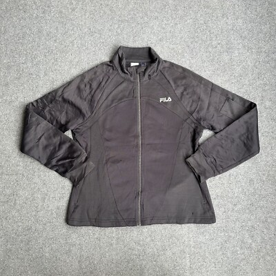 FILA Damen Retro Trainingsjacke Langarm Gr. L Sportjacke Pullover A18506 Grau