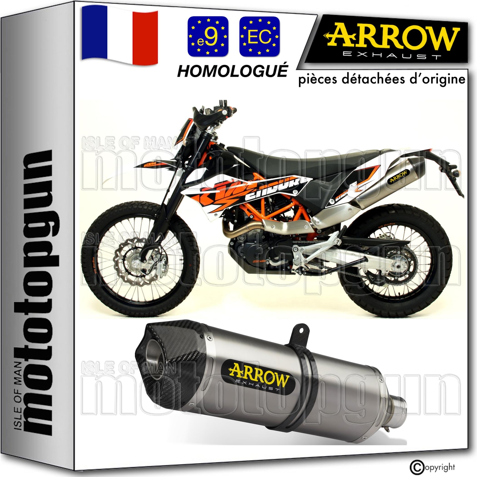 Pot echappement Arrow KTM 690 Enduro R 2021 silencieux moto 690 enduro race-tech