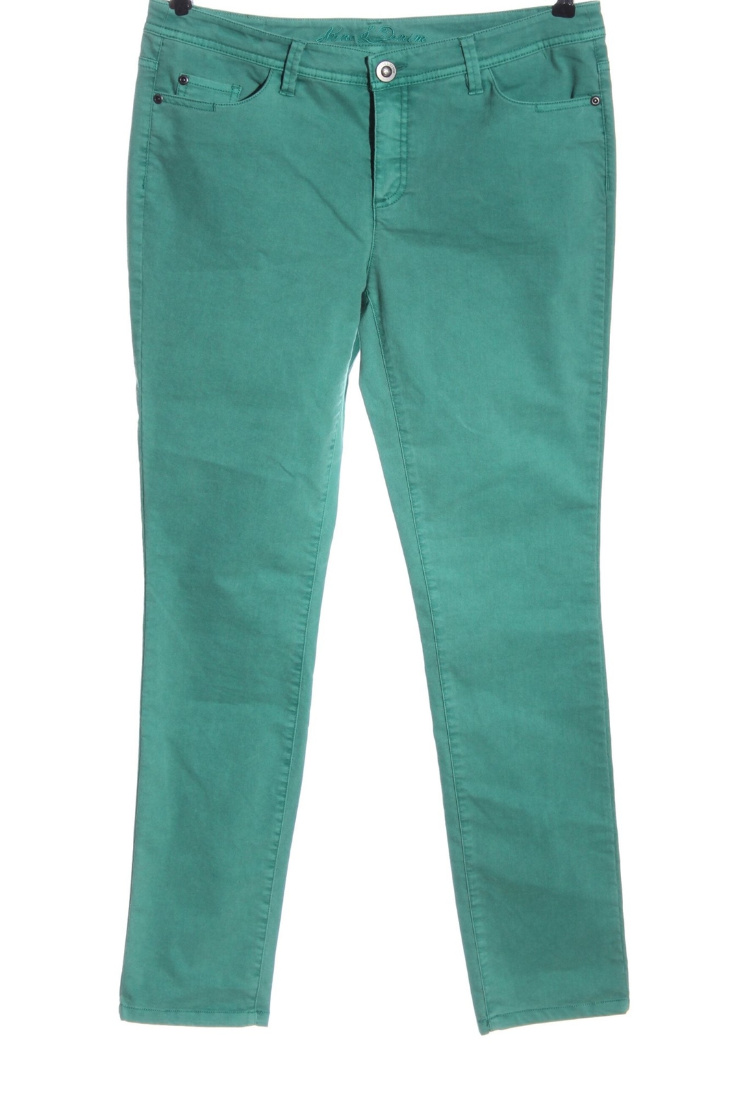 Jeans Taille Haute S.Oliver Femme - 36 Turquoise Et Blanc - Coupe Slim