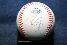 BRUCE BOCHY AUTOGRAPHED 2023 WORLD SERIES BASEBALL TEXAS RANGERS GIANTS