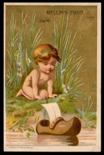 Victorian trade card MELLIN'S FOOD, T. Metcalf & Co. 39 Tremont Street Boston MA