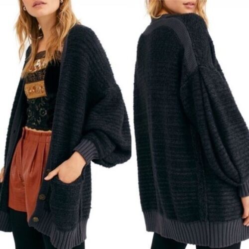 Free People XS Oversized Woodstock Longline Knit Duster Long Cardigan  Sweater