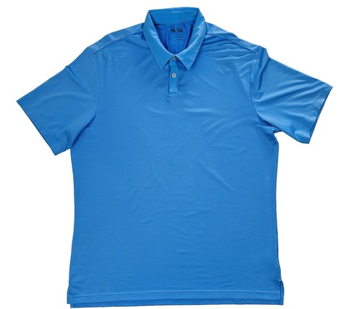 Adidas Golf Men's Polo Shirt Size L Blue Striped Stretch Active Golf Wear