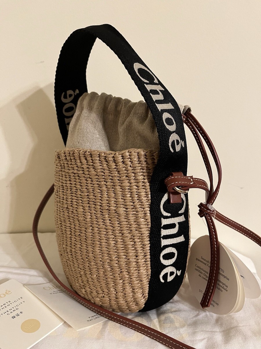 NWT Chloé Small Woody Basket Bag Black Beige | eBay NWT Chloé Small Woody Basket Bag Black Beige | eBay