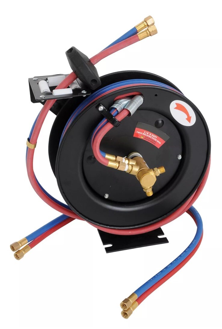 Retractable 25ft 1/4"" Air Hose Reel Rewind Wall Mountable Air Compressor CT1057