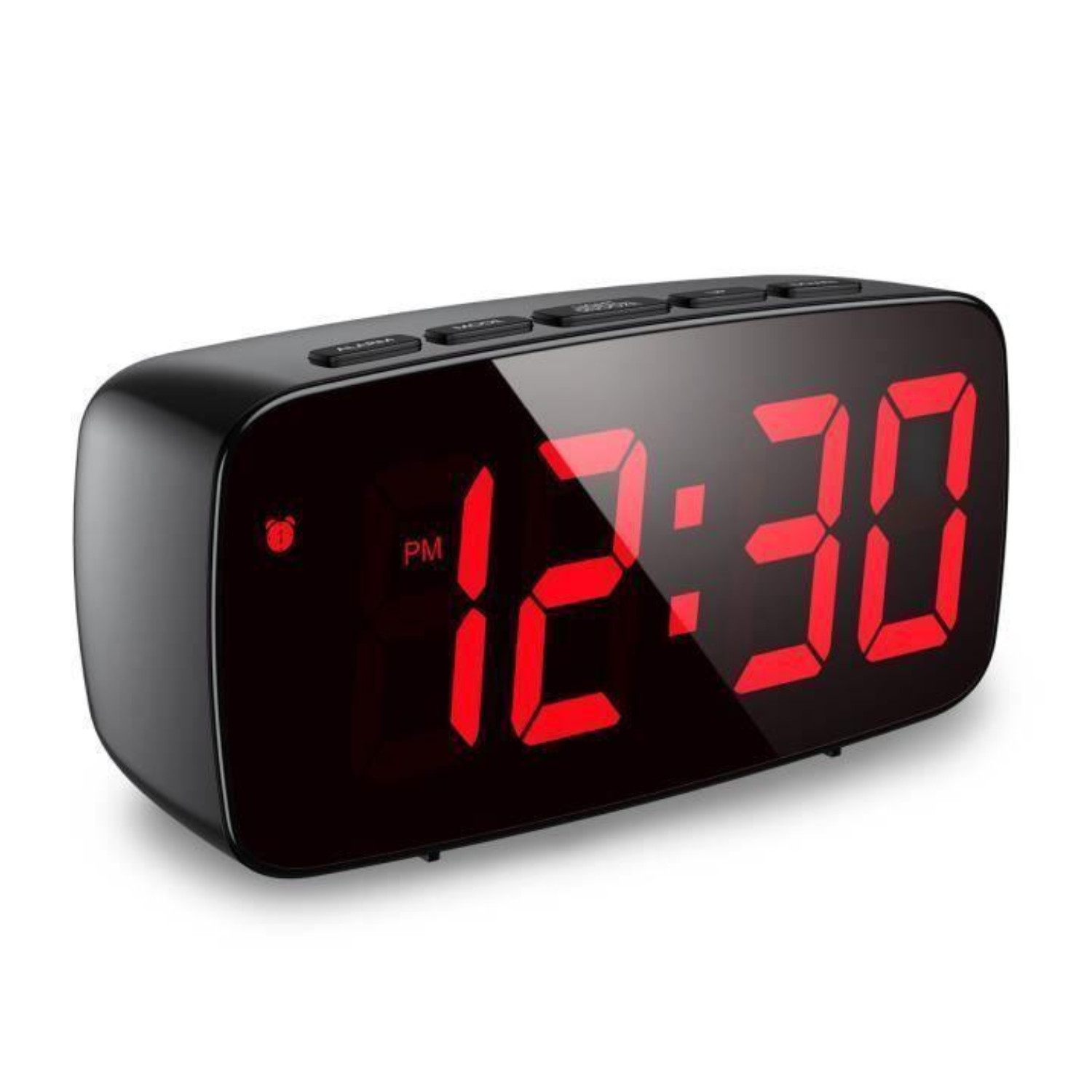 Réveil numérique snooze pour la chambre à coucher avec grand écran LED à intensité douce