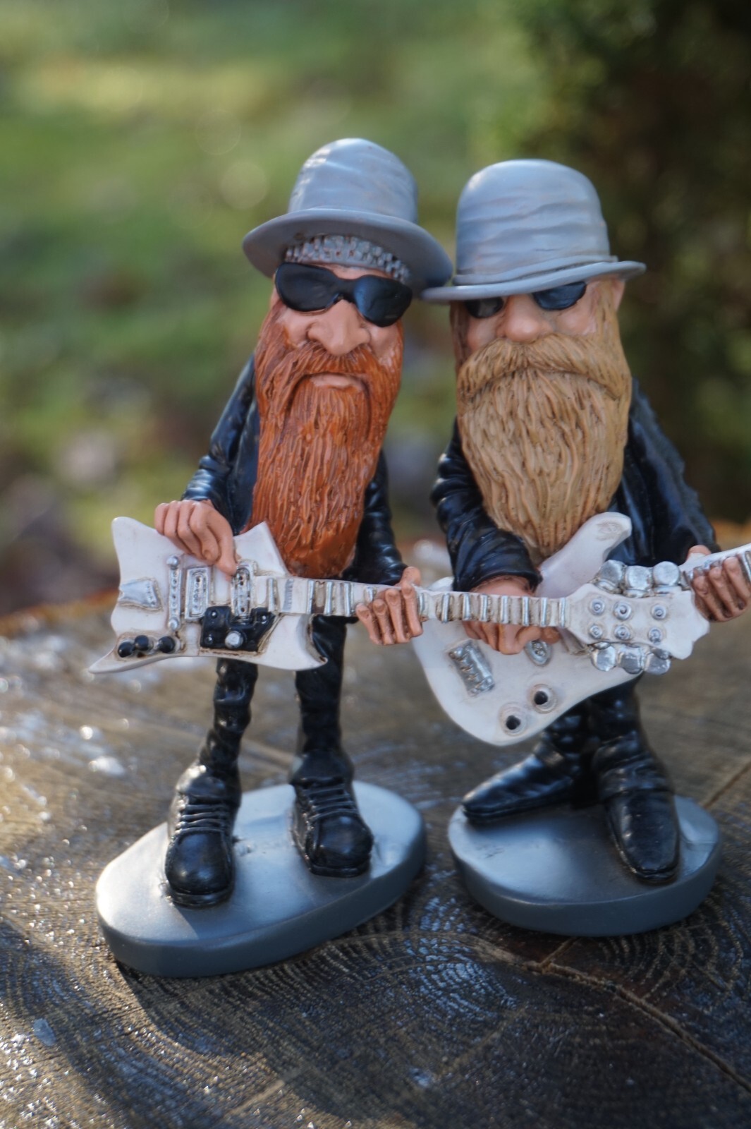 Figurines de musiciens ZZ Top pour étagère de salon et coin vinyle vintage