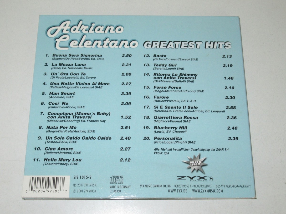ADRIANO CELENTANO/GREATEST HITS(SILVER STAR-ZYX MUSIC SIS