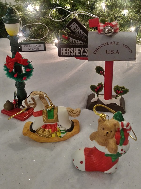 Vintage Kurt Adler Hershey's & 7-11 Rockin' Christmas & Stocking Ornaments 1997
