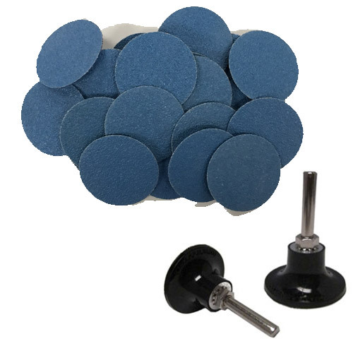 50 - 3" Roloc Zirconia Quick Change Sanding Disc 60 Grit and Mandrel - Picture 1 of 5