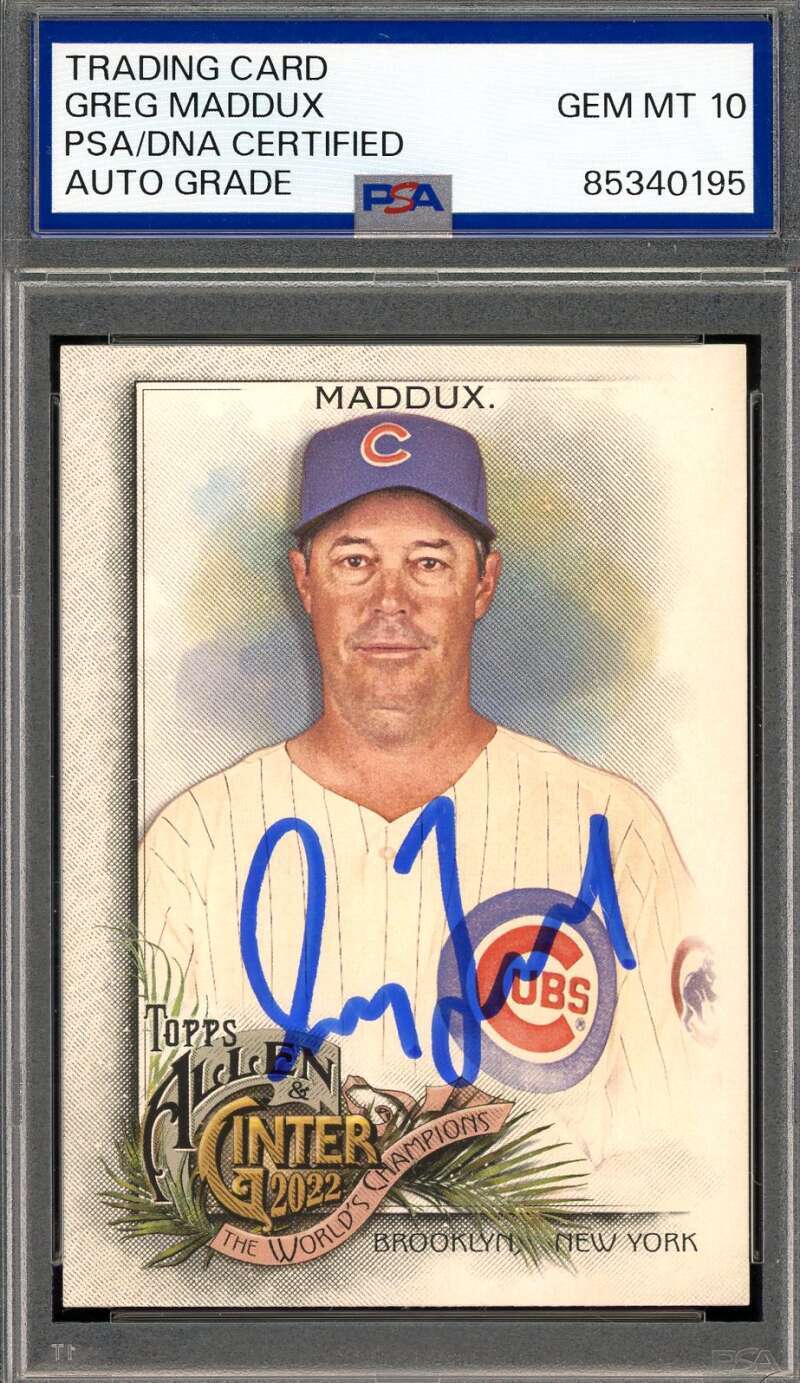 Greg Maddux Gem Mint 10 PSA DNA Signed 2022 Topps Allen & Ginter Autograph
