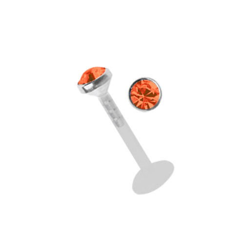 Piercing per Labbra Teflon Sistema 1,2mm Spessore Accorciabile Con 2,5mm Pietra - Foto 11 di 14