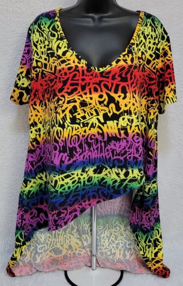 Eye Candy Womens Shirt Top Blouse Size 2X Multicolor Striped - Image 4 of 4