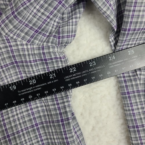 Brioni Dress Shirt Mens Medium Purple Gray Plaid 100% Cotton Button Up - Picture 8 of 11
