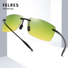 Men Rimless Ultralight Night Vision Sunglasses Outdoor Fishing Driving Glasses