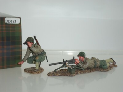 KING AND COUNTRY DD183 US ARMY GI TROOPS MACHINE GUN TOY SOLDIER FIGURE SET