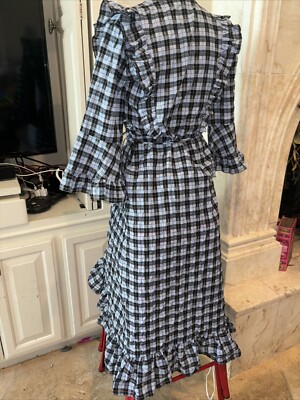 GANNI Charron Plaid Wrap Midi dress ( 34 ) | eBay