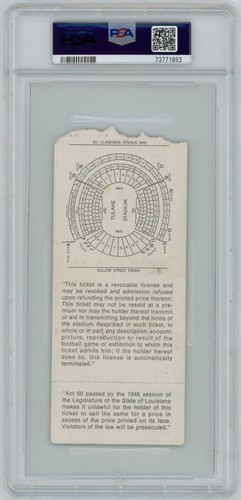 Roger Staubach Signed Super Bowl 6 Ticket w/ "SB VI MVP" PSA GEM MT 10 AUTO - Picture 2 of 2