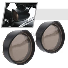 Left+Right Turn Signal Light Lens Cover Bezels Visor For Harley Touring Softail